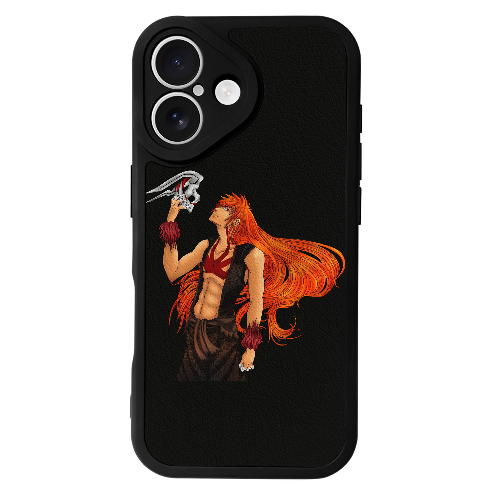 ブリーチ 黒崎一護（くろさき いちご）BLEACH Kurosaki Ichigo 【iPhone 16シリーズ対応】シリコンスマホケース（レザー調） 材質：シリコン